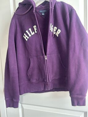 Tommy Hilfiger Women’s Deep Purple Full-Zip Hooded Sweatshirt